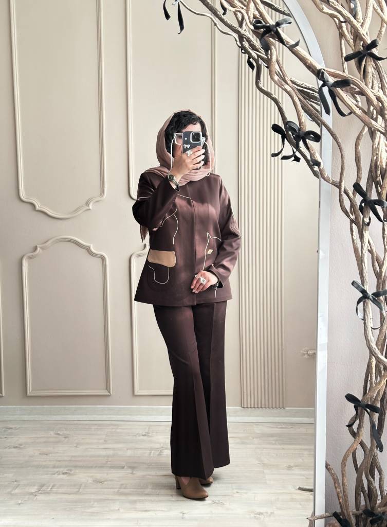 کت و شلوار گلدوزی مدل الینا