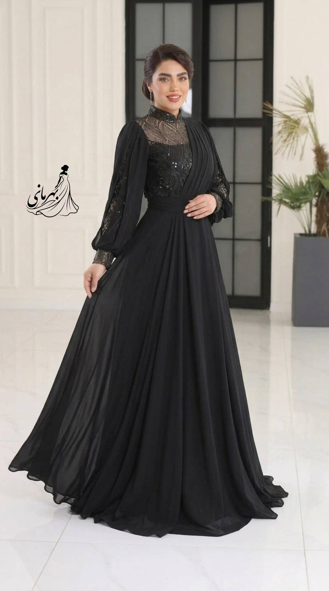 پیراهن ماکسی حریر سایز بزرگ تا ۶۰ مدل گلناز