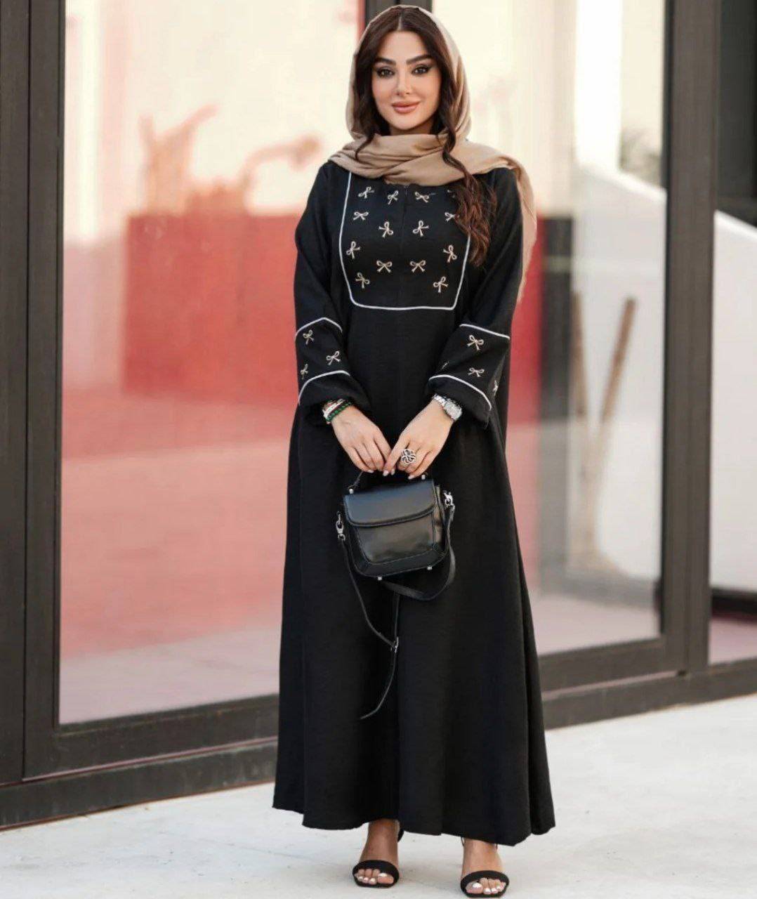 پیراهن گلدوزی محرمی پاپیونی