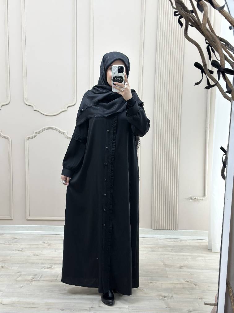 مانتو عبایی جیب دار مدل آفاق