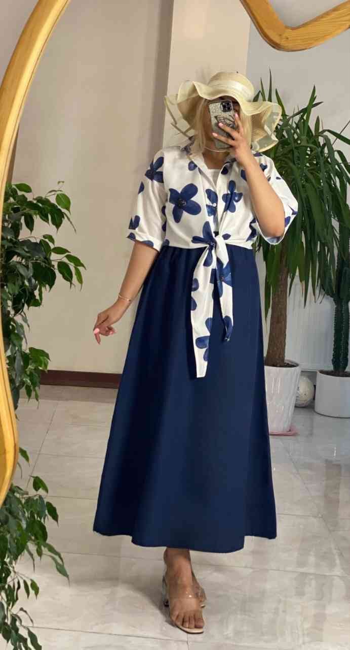 شومیز گره ای به همراه دامن مدل همتا