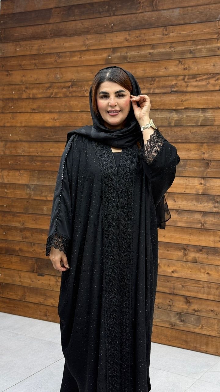 مانتو عبایی جلوباز فری تا۶۰ مدل جواهر