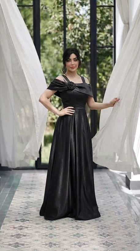 پیراهن ماکسی مجلسی قوارهدار تا سایز ۵۲ مدل دنیز