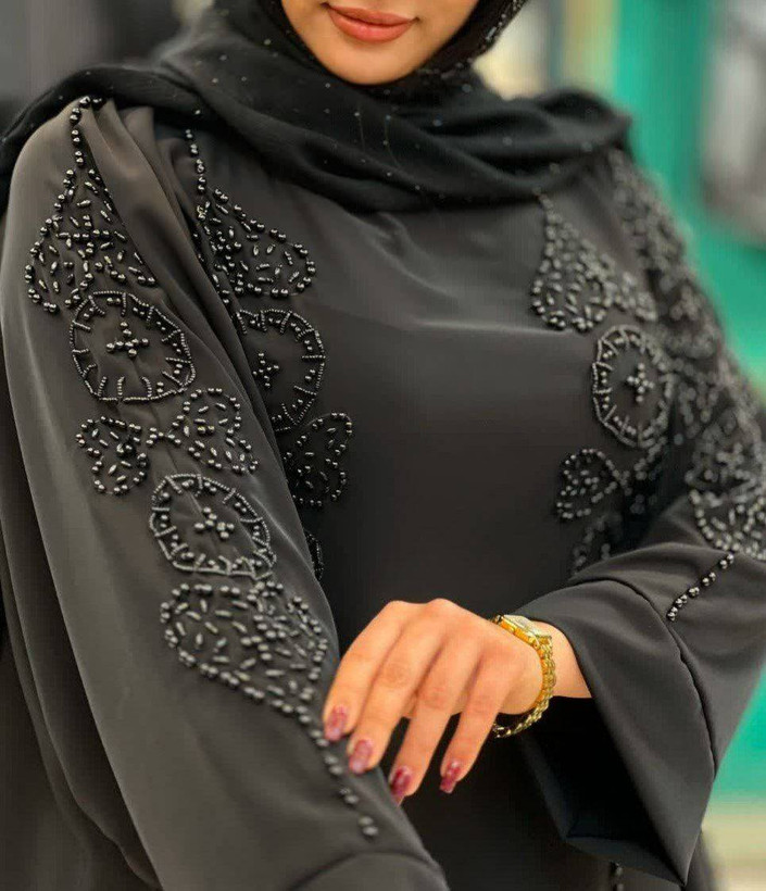 مانتو عبایی جواهر دوزی قلب و دایره