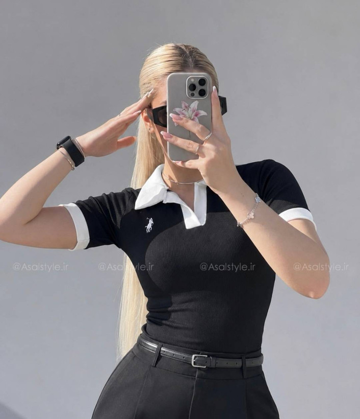 پلوشرت کوتاه یقه سفید