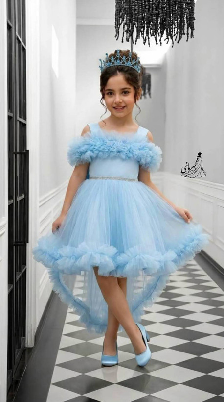 پیراهن ماکسی دخترانه مناسب تا ۱۲ سال مدل پرنسس