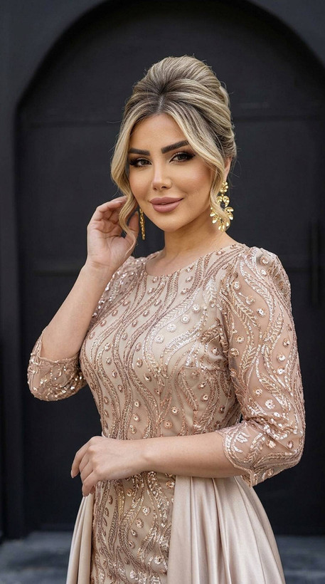 پیراهن ماکسی مجلسی مدل ماه