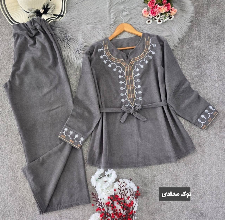 تونیک و شلوار پاییزه مخمل مدل شرمین