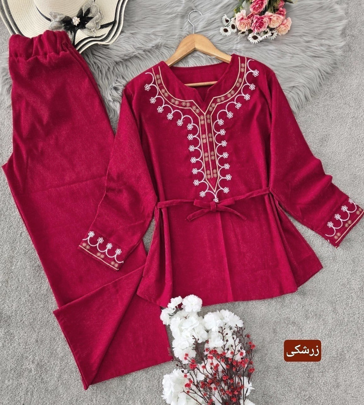 تونیک و شلوار پاییزه مخمل مدل شرمین