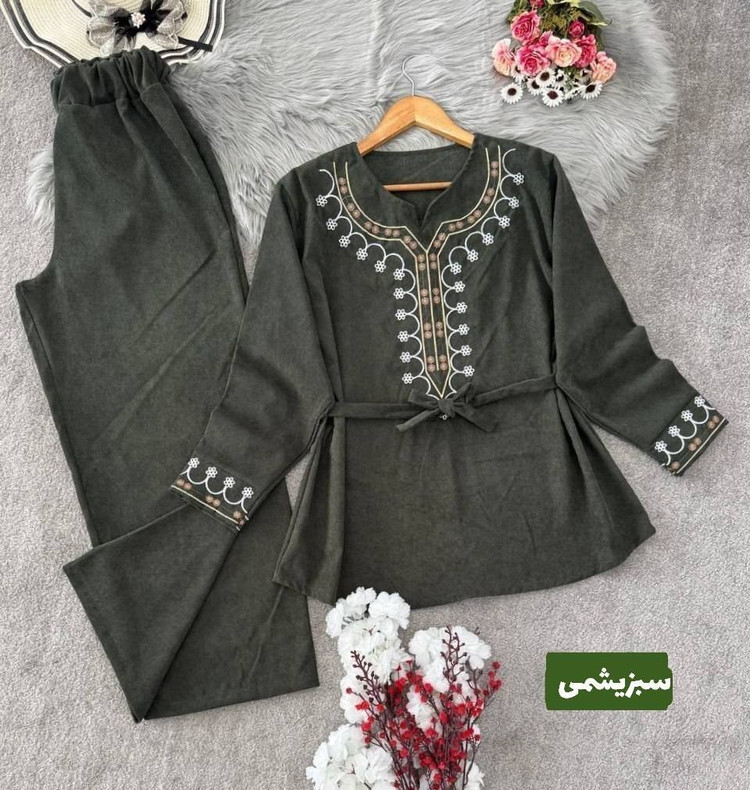 تونیک و شلوار پاییزه مخمل مدل شرمین