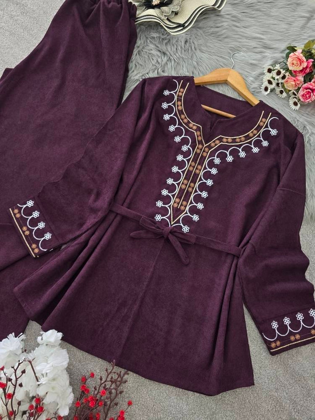 تونیک و شلوار پاییزه مخمل مدل شرمین