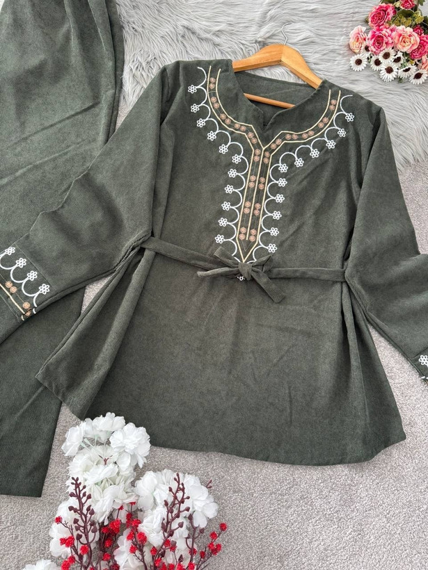 تونیک و شلوار پاییزه مخمل مدل شرمین